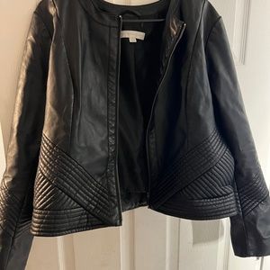 NY and Co leather collarless leather jacket